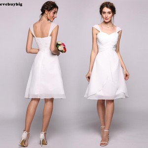 Cocktail Length Chiffon Wedding Dress