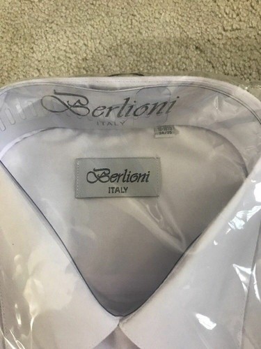 Berlioni Men's Convertible Cuff Solid Dress Shirt L 16-16.5 34/35 Ships N 24h - 第 2/4 張圖片
