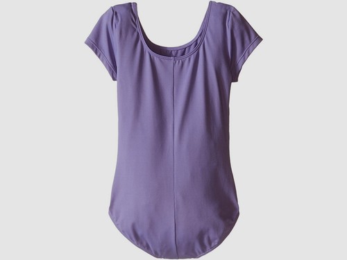 $115 Bloch Kids Girl Purple Stretch One-Piece Moisture-Wicking Leotard Size 6X/7 - Picture 2 of 2