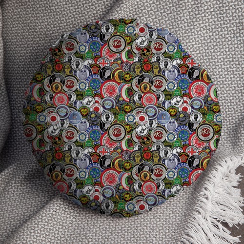 Northern Soul Badges 14" Round Cushion Decrotive Circle Pillow - Picture 2 of 6