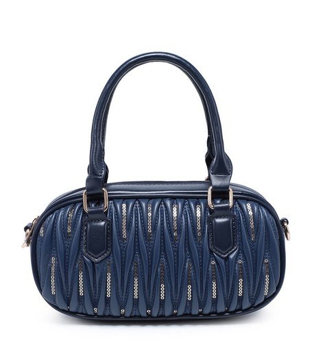 Bolso de hombro pequeño de cuero sintético para mujer con escamas brillantes con patrón acolchado - Imagen 11 de 21