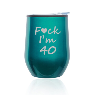 Stemless Wine Tumbler Coffee Travel Mug Cup Lid I'm Not 40 Funny 40th Birthday Stemless Wine Tumbler Coffee Travel Mug Cup Lid I'm Not 40 Funny 40th Birthday