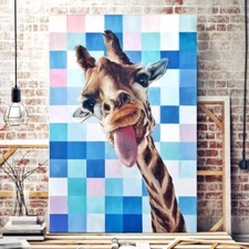 Original oil paintings on canvas Animals Giraffe Abstraction with animals
