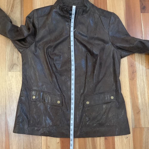 NWT Alfani Woman Genuine Suede Zip Front Jacket Size 1X Mahogany Brown $169 - Picture 7 of 10
