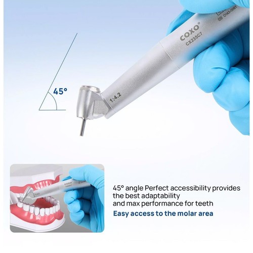 Pieza de mano eléctrica quirúrgica dental COXO 1:5 1:1 fibra óptica contra ángulo 45° NSK - Imagen 79 de 87
