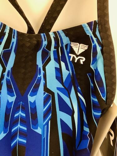 TYR Girls Bravos Diamondfit One Piece Swimsuit -Blue 420 ~Size EUR 24 ~US M 7/8 - Picture 2 of 11