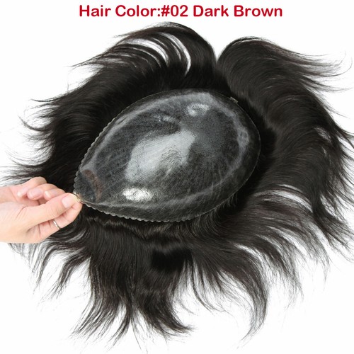 Herren Topper Toupet Clip Haarteil Top 100% Echt Remy Echthaar kurze Männerperücken - Bild 19 von 62