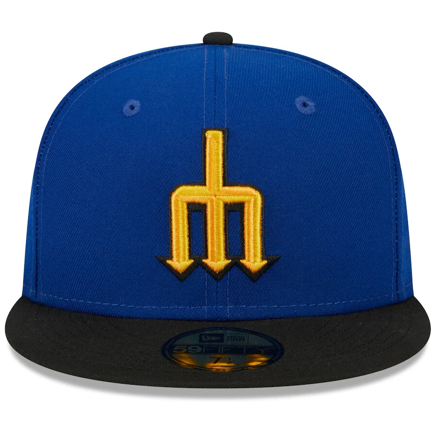 Men's New Era Royal/Black Seattle Mariners 2023 City Connect 59FIFTY Fitted Hat - Image 2 of 4
