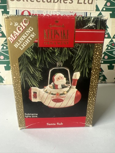 Santa Sub Submarine Magic Light Christmas Hallmark Keepsake Ornament In Box - Picture 2 of 21