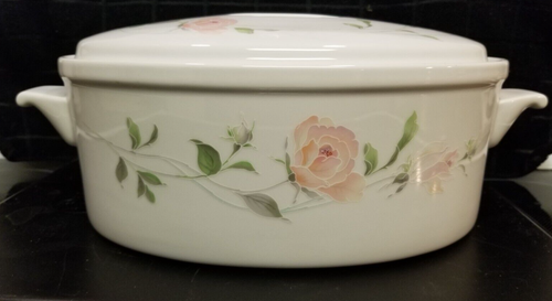 Sango Fine China SCULPTURE ROSE 1051-35/ 2.5 QT CASSEROLE W/ Box EXCELLENT Japan - Picture 2 of 10