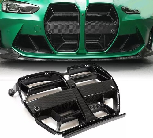 PARA BMW M3 G80 M4 G82 G83 CSL 2021-2024 REJILLA NARIZ FIBRA CARBONO REAL SECO - Imagen 3 de 11
