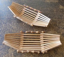 Set 9 Vintage Japanese Bamboo OSHIBORI TRAY Sushi Meal Hand Towel Holder Boat