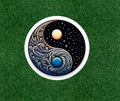 Beautiful Yin Yang design 100% waterproof vinyl decal sticker - many sizes