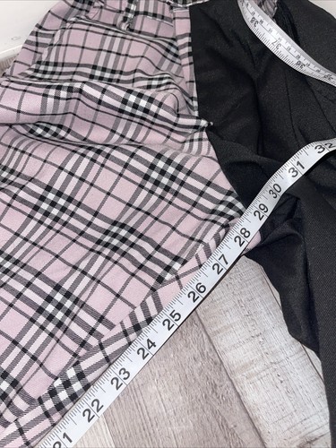 Hot Topic Hose Damengröße Medium, halb kariert, halb einfarbig Grunge Punk Rock - Bild 10 von 12