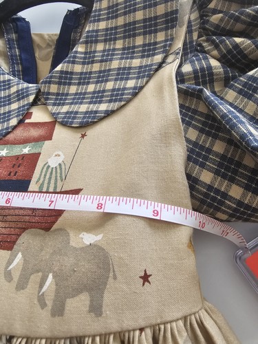 Vintage Daisy Kingdom handgefertigte Schürze Stirn Wirbelkleid Noah's Arche Puff Ärmel - Bild 5 von 7