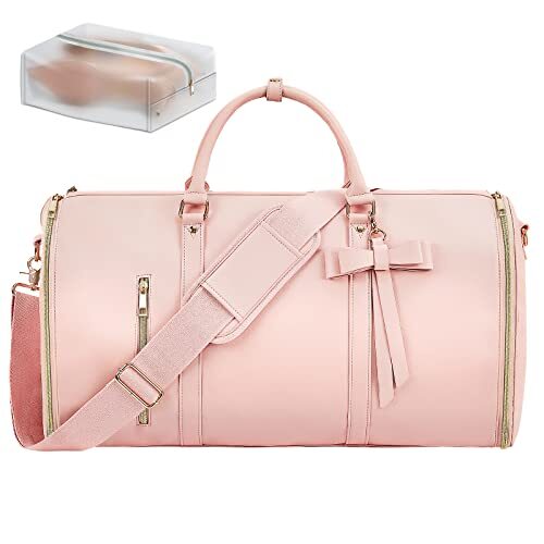 Kleidersäcke für Reisen, wandelbare Anzugreisetasche für Damen, stylisch rosa - Bild 6 von 6