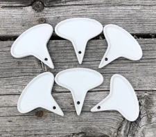 6 Pc Plain Ceramic Vintage Garden Stake Spike Set Plant Markers Cottage Herb