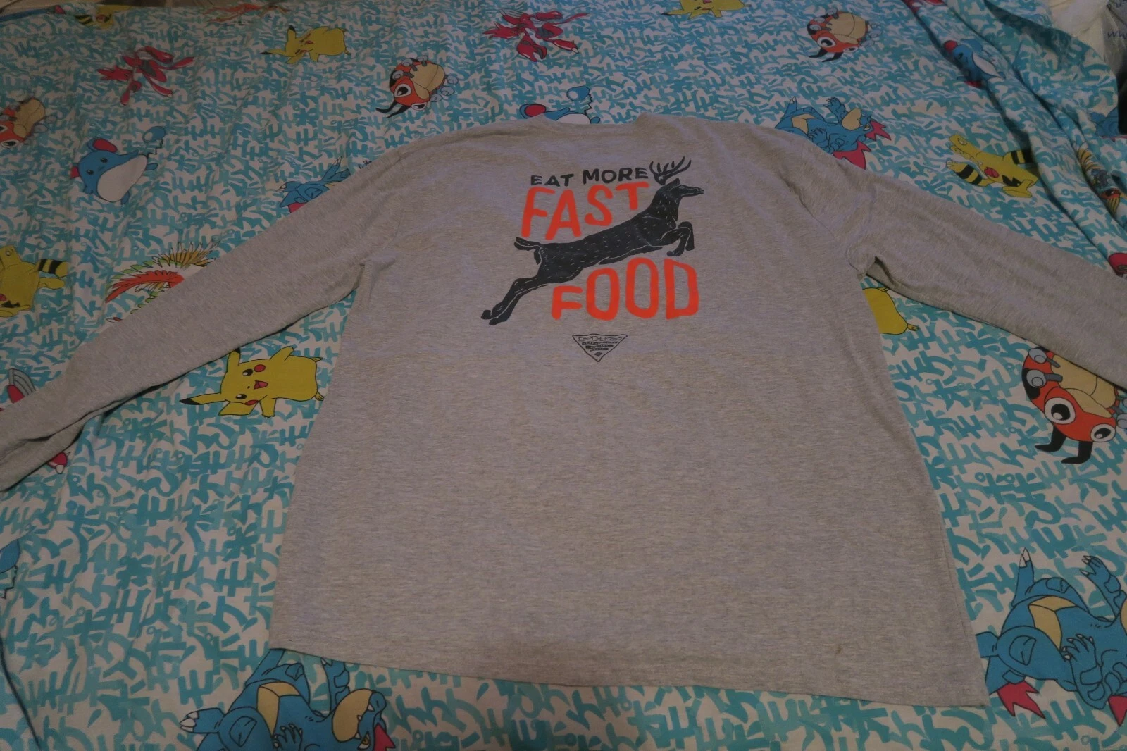 Columbia PHG Performance Hunting Gear Eat More Fast Food Deer Shirt Men 2XL Gray