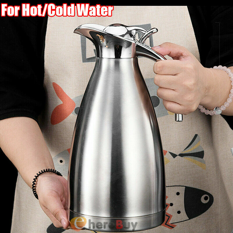 68oz Coffee Carafe Airpot Insulated Coffee Thermos Urn Stainless Steel  Vacuum Thermal Pot Flask Dispenser for Coffee, Hot Water, Tea, Hot Beverage  