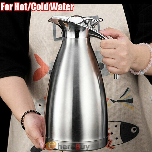 2L Stainless Steel Thermos Carafe Insulated Coffee Pot Thermal Vacuum Flask Jug - Bild 3 von 12