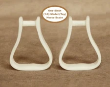 HORSING AROUND One Sixth (1:6) Model Horse Scale WESTERN STIRRUPS - White Resin