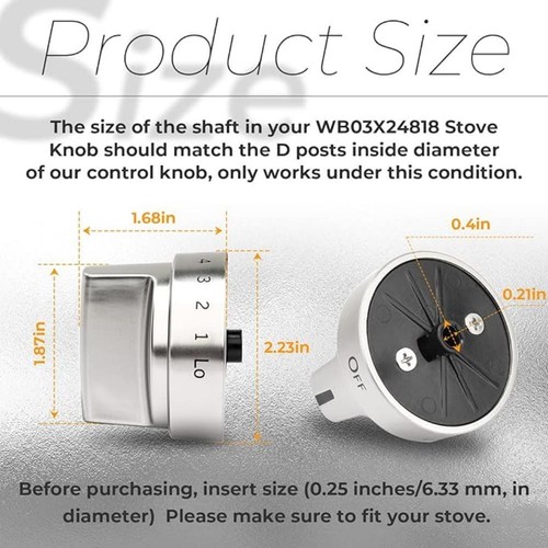 Paquete de 5 perillas de rango WB03X24818 perilla de control mejorada compatible con perfil GE - Imagen 5 de 13