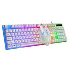 Rainbow Backlit Wired Keyboard and Mouse,Floating Keycap Strong, Wear-resistant
