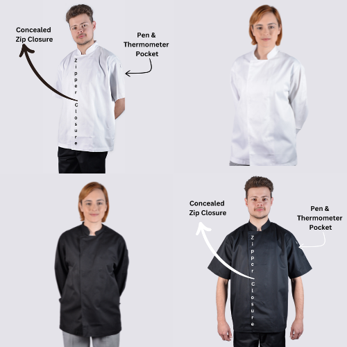 Unisex Zipper Chef Jacket - See Handy Chef Store for Chef Pants, Aprons, Hats - Picture 4 of 4