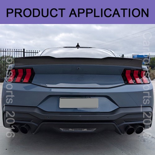 For Ford Mustang Dark Horse 24UP Real Carbon Fiber Rear Trunk Spoiler Boot Wing - Picture 5 of 13