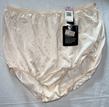 NWT Vintage Olga Nylon Panties Fashion Scoop 891 Size 9 2XL Nylon Beige Nude