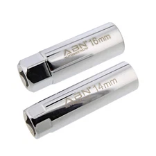 ABN 3/8 IN Dr 14mm 16mm Metric Spark Plug Socket Set Thin Wall 12 Pt with Clips