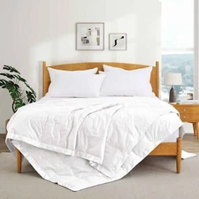 Oversized Goose Down Blend Blanket, King or Queen Bed Blanket with Satin Edge