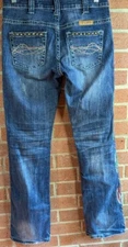 Cowgirl Tuff Women Jeans Sz W:26/33 Brave Wings Feather Embroidery Western Denim