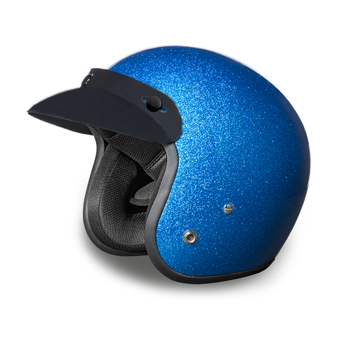 Daytona Metal Flake Open Face 3/4 DOT Motorcycle Motorcike Helmet XS-2XL - Picture 6 of 13