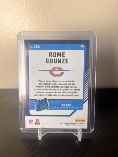2024 Donruss Optic - Rome Odunze Orange Scope /79 #286 (RC) - Chicago Bears - Picture 2 of 2