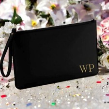 Personalised Clutch Bag Initial Customised Gift for Her Monogram Bridesmaid
