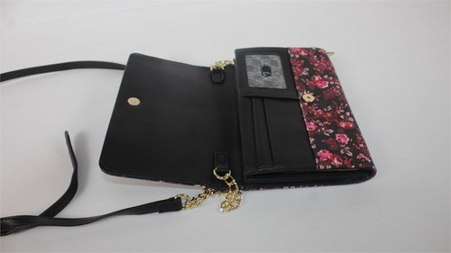 Betsey Johnson Black Bow Floral Red Rose Crossbody Purse Handbag - Bild 3 von 6