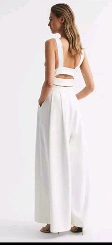 Reiss Ivory White Kady Wide Leg Jumpsuit Size UK 8 US 4 EU 36 RRP £228 - Picture 2 of 4