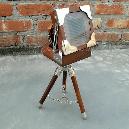 Antique Style Vintage Folding Camera With Wooden Tripod Stand - Bild 4 von 7