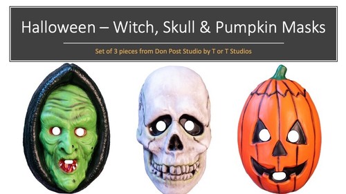Don Post Studio - PUMPKIN, WITCH, and SKULL Set of 3-pcs MASKS by TorT Studios - 第 1/4 張圖片