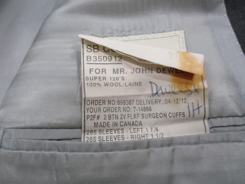 SAMUELSOHN SUPER 120'S SIZE 45R GRAY 2 BUTTON WOOL SUIT - Picture 7 of 12