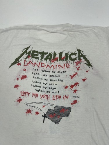 Vintage Metallica Landmine Left Me With Life In Hell Pushead Music Tee 22x25 M/L - Picture 16 of 21