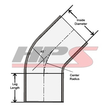 HPS 2-3/8" > 3" ID 4-ply Silicone 45 Degree Elbow Reducer Hose Black 60mm > 76mm - Imagen 2 de 3