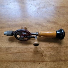 Vintage PEXTO Hand Drill Egg Beater Style Handle Storage Inside Handle USA