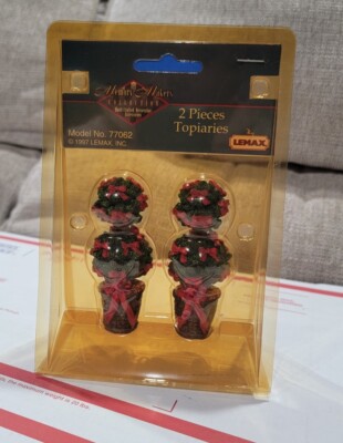 NEW Vintage Lemax Memory Makers Collection 1997 2 Pieces Topiaries 77062