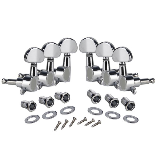 FLEOR 3x3 Acoustic Electric Guitar Tuning Pegs Machine Heads 3L 3R Sealed Tuners - Picture 8 of 16