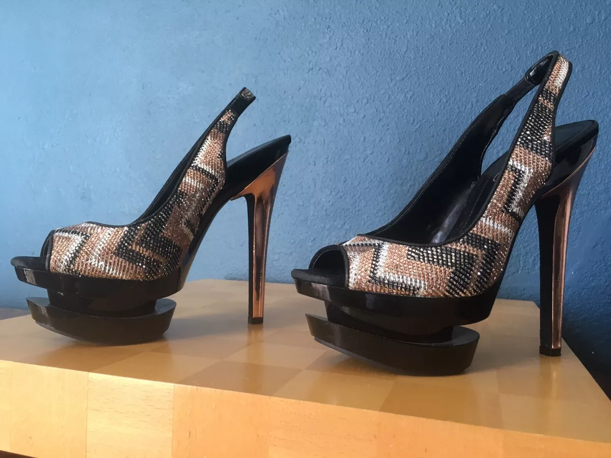 Jessica Simpson Cinna Platform Open Peep Toe Stiletto Sling Back Heels 8 1/2 | eBay