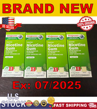 Walgreens Nicotine Gum Stop Smoking Aid 4mg Mint 20 Ct 07/25 4 PK