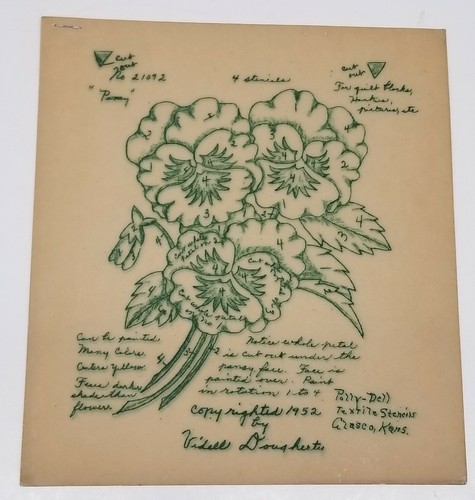 Vintage 1952 Polly-Dell Textile Stencils: 21432, 21092, 21412, 11818 & 21082 - Bild 9 von 12