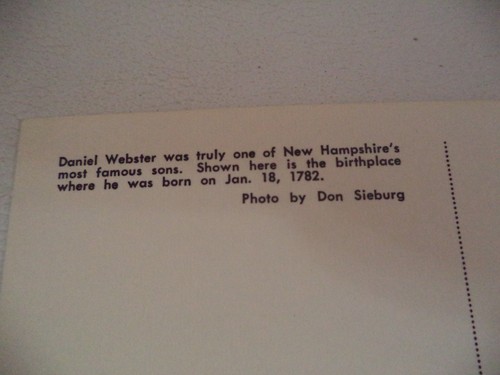 RPPC Original Vintage Post Card Daniel Webster Birth Place New Hampshire - Picture 3 of 3